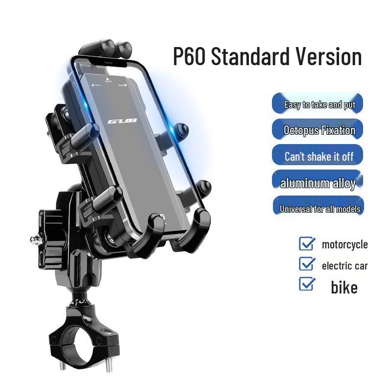 GUB P60 Silicone Phone Holder with USB Charging for Motorcycle and Electric Vehicle