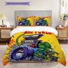 Boss Mustang Rat Fink Chaos Bedding (1 * duvet cover + 2 * pillowcase, without core) 2D Flat Bedding set Soft and comfortable Christmas birthday gift