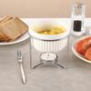 Ceramic Butter Warmer Bowl Chocolate Melting Pot Fondue Pot for Household Kitchen Candy Dessert Snack Cheese - Kitchen Gadget