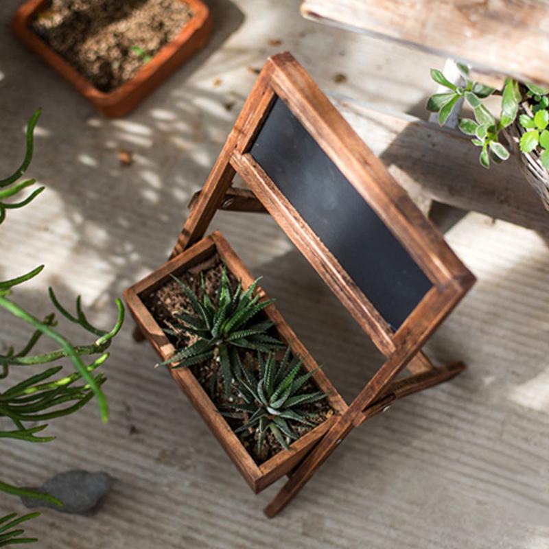 1set Wooden Flower Rack Creativity Plants Shelf Indoor Estantes Para Plantas Outdoor Flower Slot Balcony Decoration 23x24x35cm