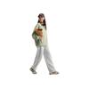 Li-Ning Sports Lifestyle Series Letter Logo Printed Straight Leg Casual Wide Leg Pants Knitted Sports Pants Women pants AKLU840-6