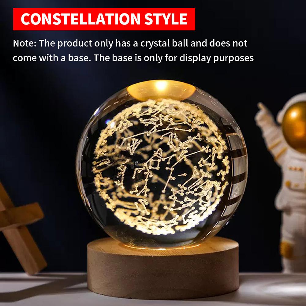 Creative 3D Carving Crystal Ball 8CM/3.15in Multiple Series Styles Suitable for Home and Office Desktop Decor