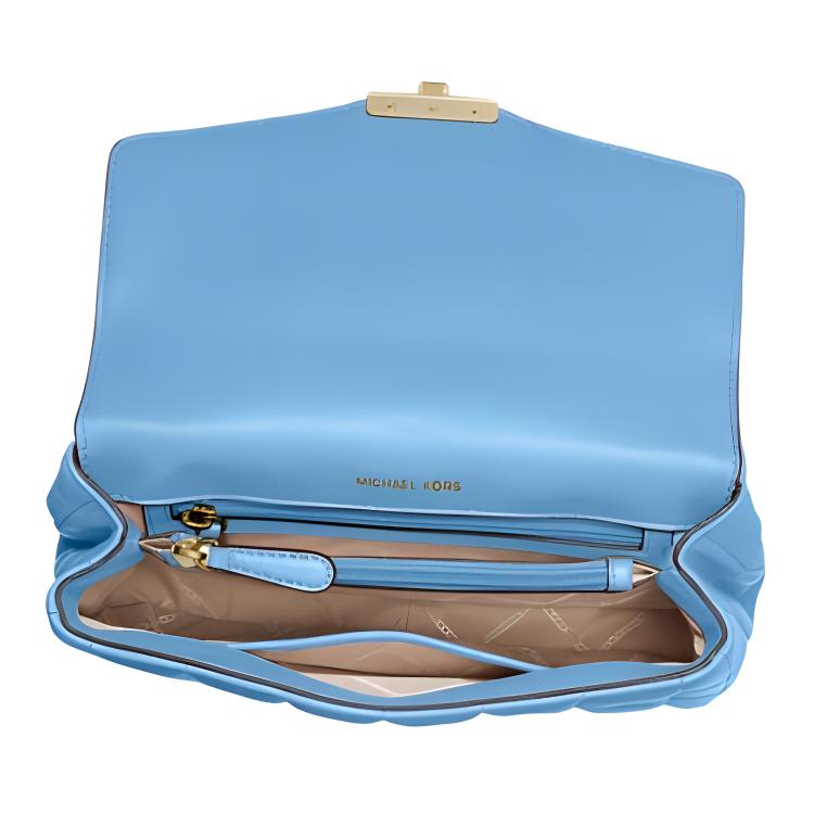 Michael Kors MK Soho Gold Buckle Flap Chain Lambskin Shoulder Crossbody Bag Large Women bags Sky-Blue 30F0G1SL3L-485