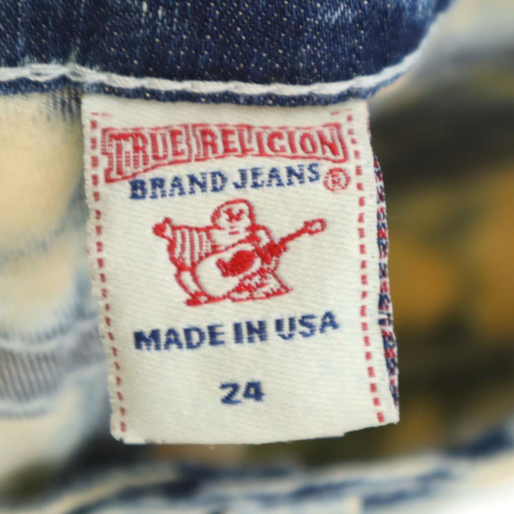 True Religion Crash Machining Skinny Denim Pants W24 Chemical Wash Jeans Women Used