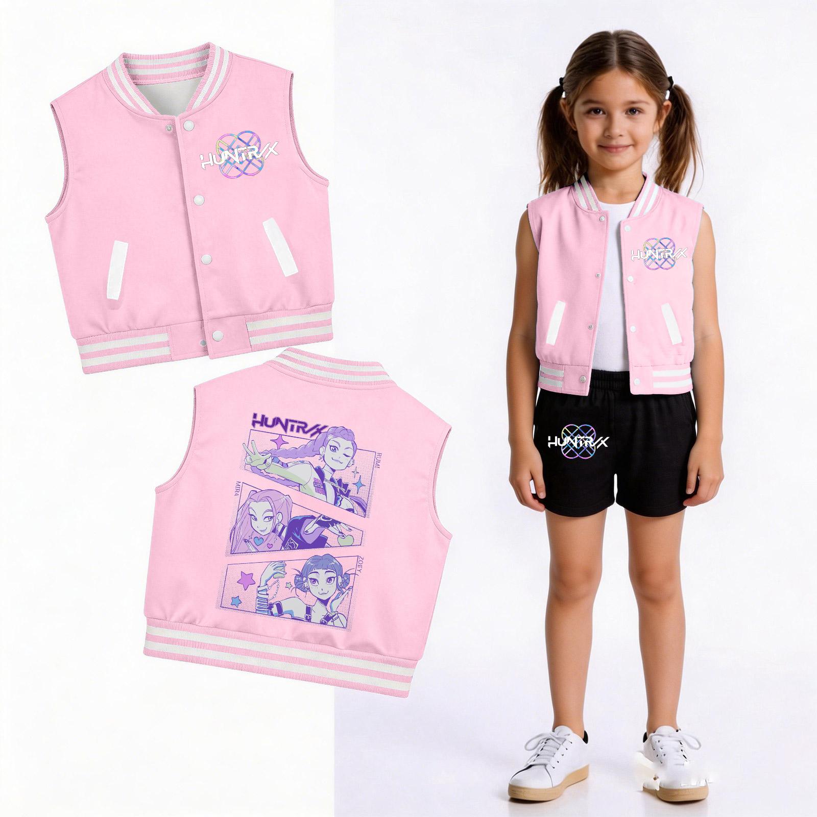 

Children s Fashionable Casual Sleeveless Vest Printed Set 160 рожевий