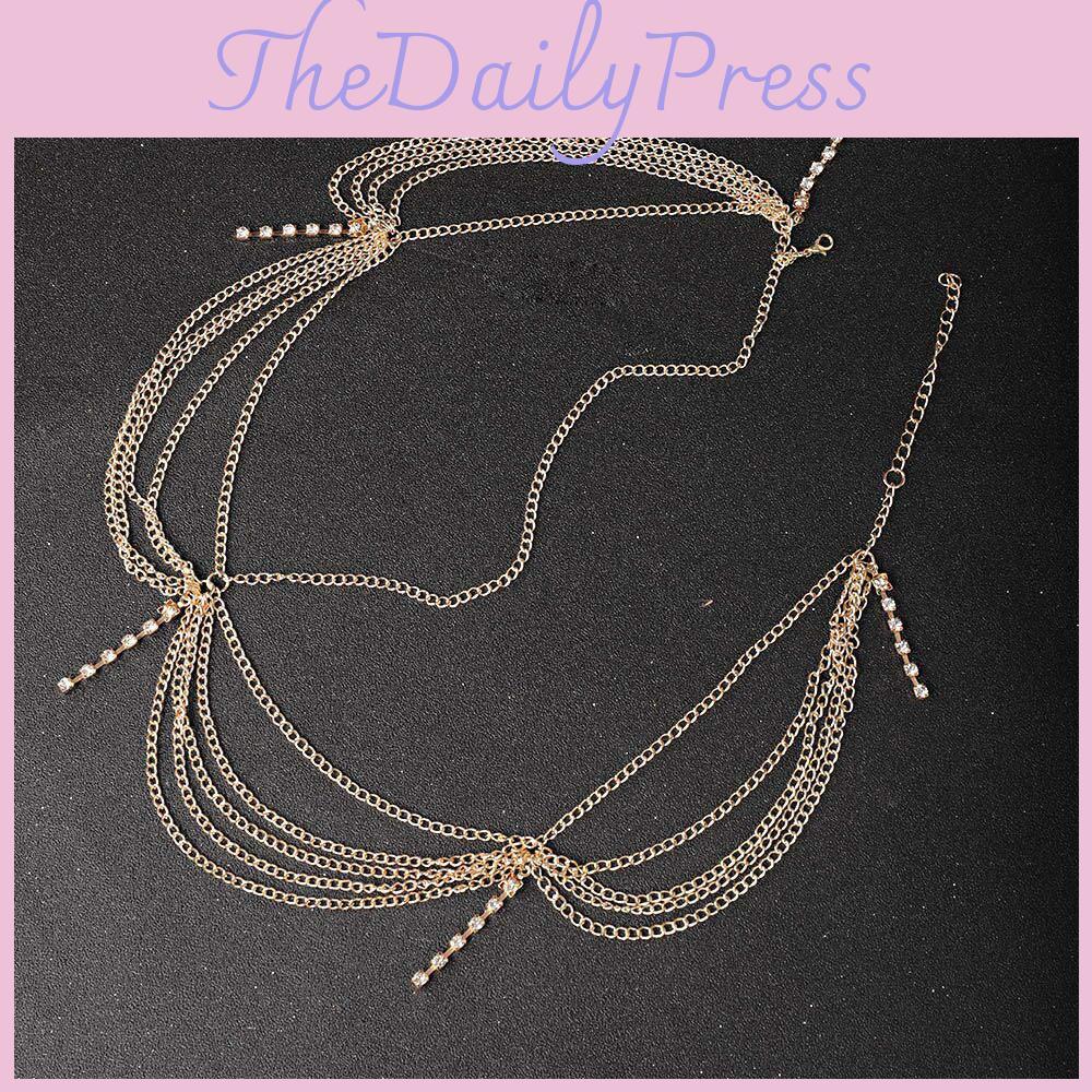 Fashionable Rhinestone Decoration Multi Layer Chain Design Women Headwear For Wedding And Holiday Gifts
