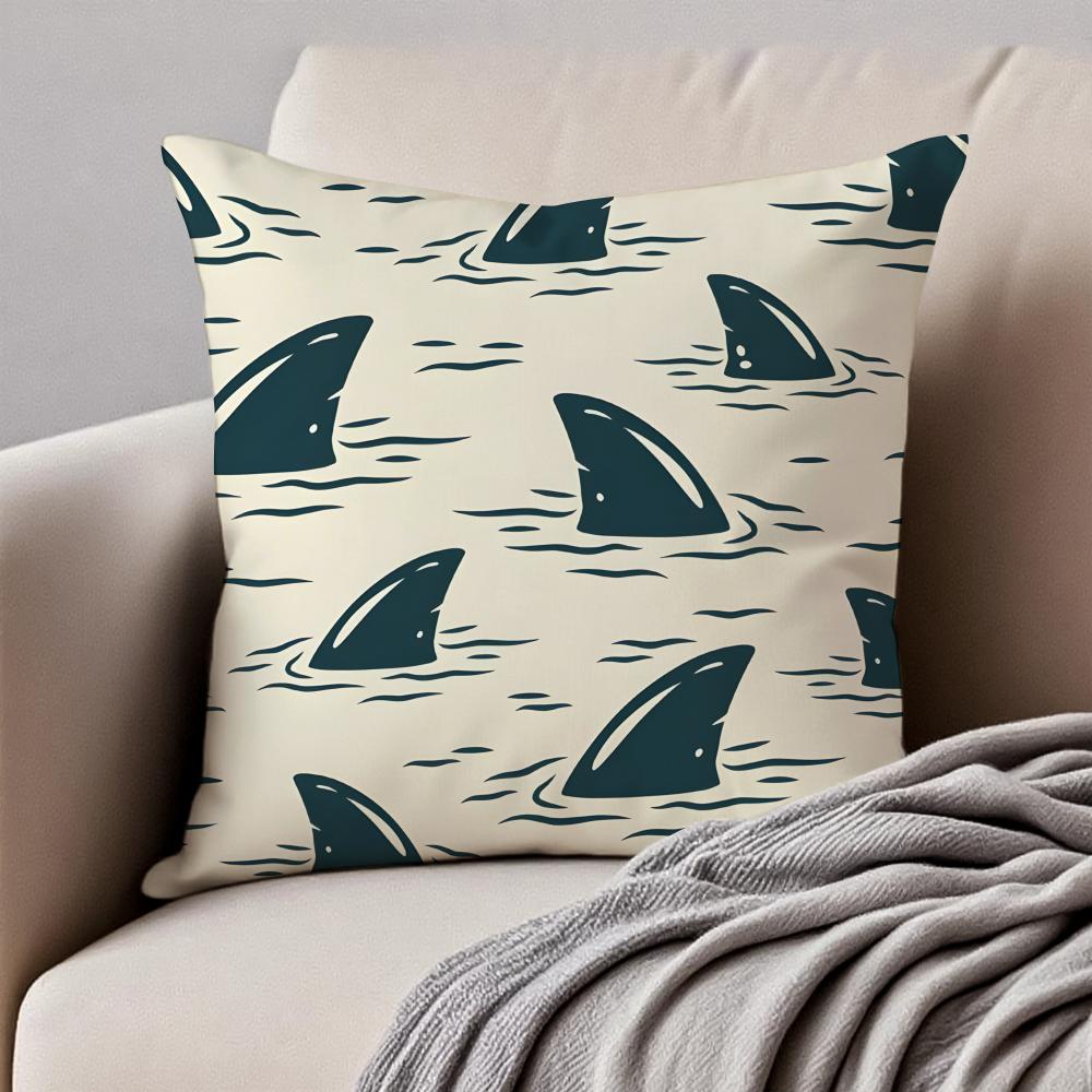 Casual Marine Organism Cushion Cover Pillowcase Antidustmite Invisible Zipper Short Plush Sofa Cushion
