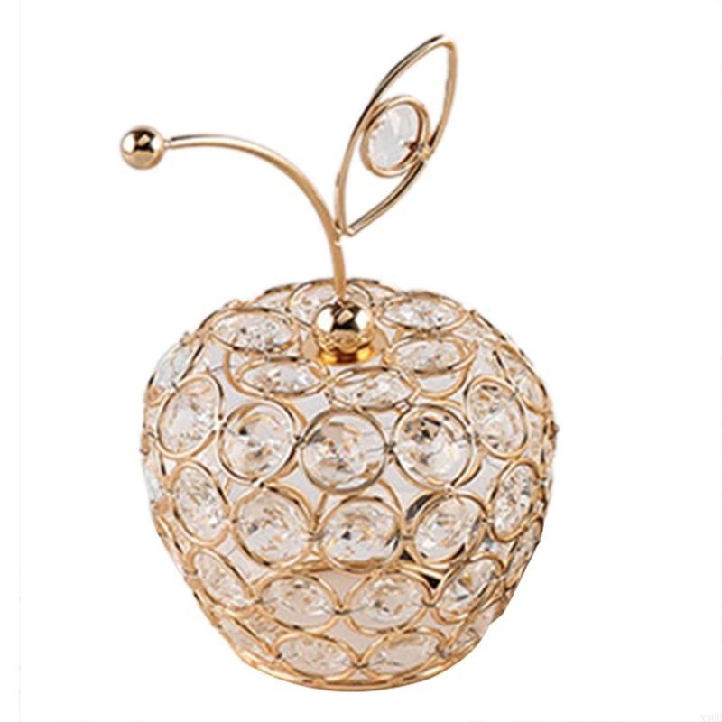 Crystal Fruit Statue Home Decorations Glass Collectible Statue Holiday Gift X3UC