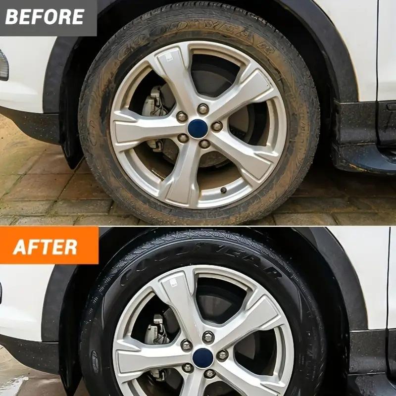 Car Tire Refresh Wax - ABS Resin Tire Rubber Care Wax, Automotive Gloss Enhancer - Durable Black Gloss Maintenance Wax