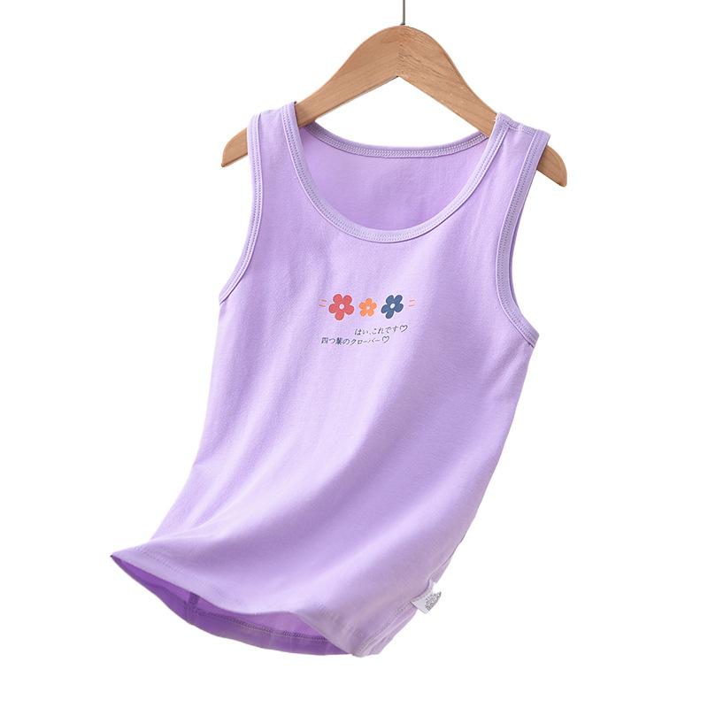 Traceless cotton children's vest summer new boys and girls baby suspender sleeveless boneless backing thin pajamas tide