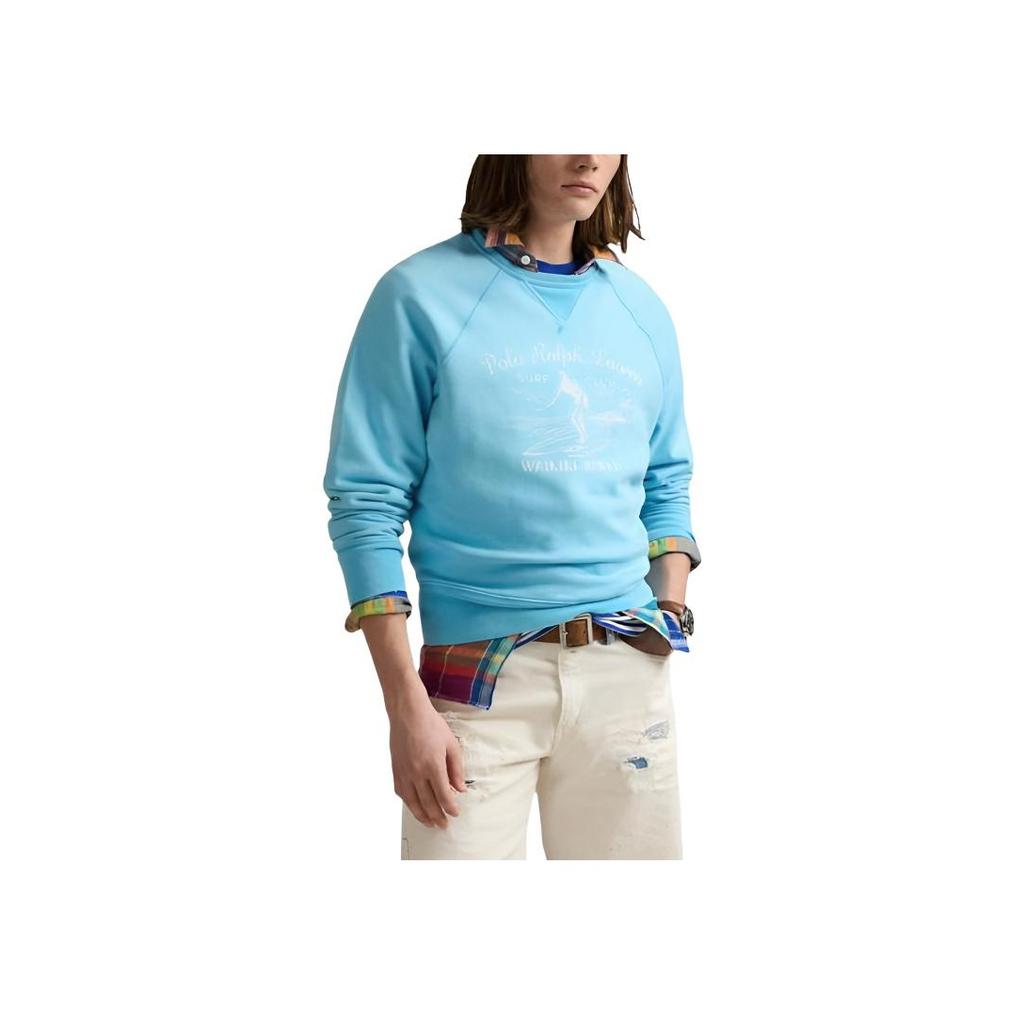 Polo Ralph Lauren Logo Rundhals-Sweatshirt mit langen Ärmeln, Herren, Blau, 710966456-BLUE
