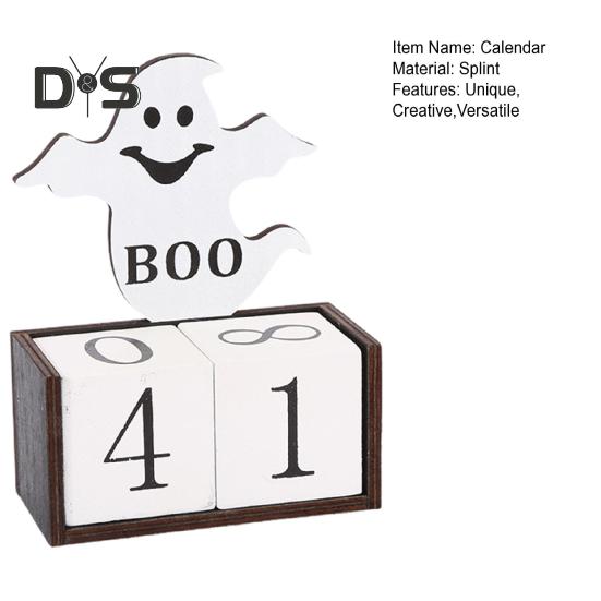 Halloween dřevěný odpočítávací kalendář Halloweenský adventní kalendář Ručně vyráběná stolní dekorace dýňový hrad duchů