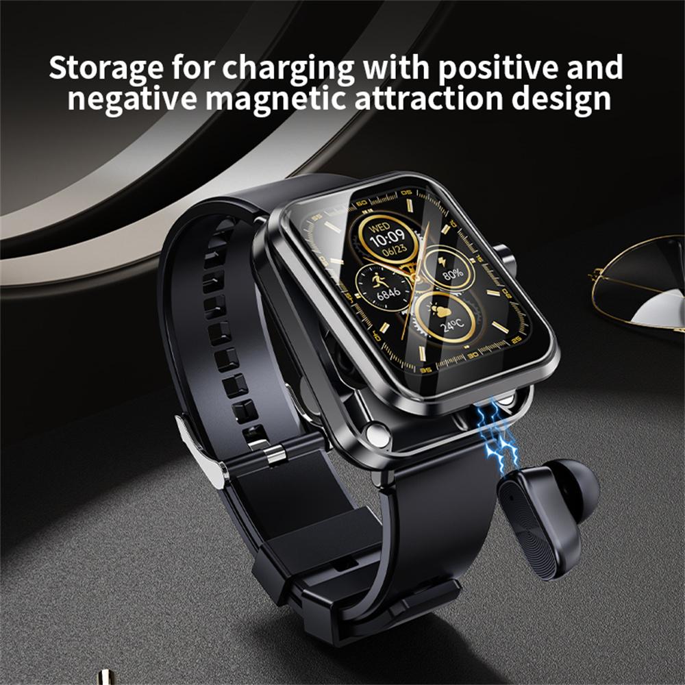 S6 2-in-1 Bluetooth-kompatibler TWS-Ohrhörer Gesundheitsüberwachung Bluetooth-kompatibles Telefonieren 1,85-Zoll Smartwatch