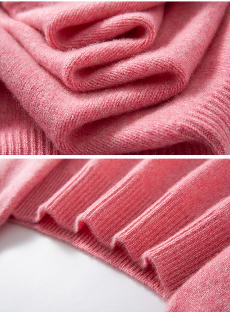 Women's Marled Yarn Pure Wool Long Sleeve Sweater, Half-High Neck Pullover for Autumn/Winter