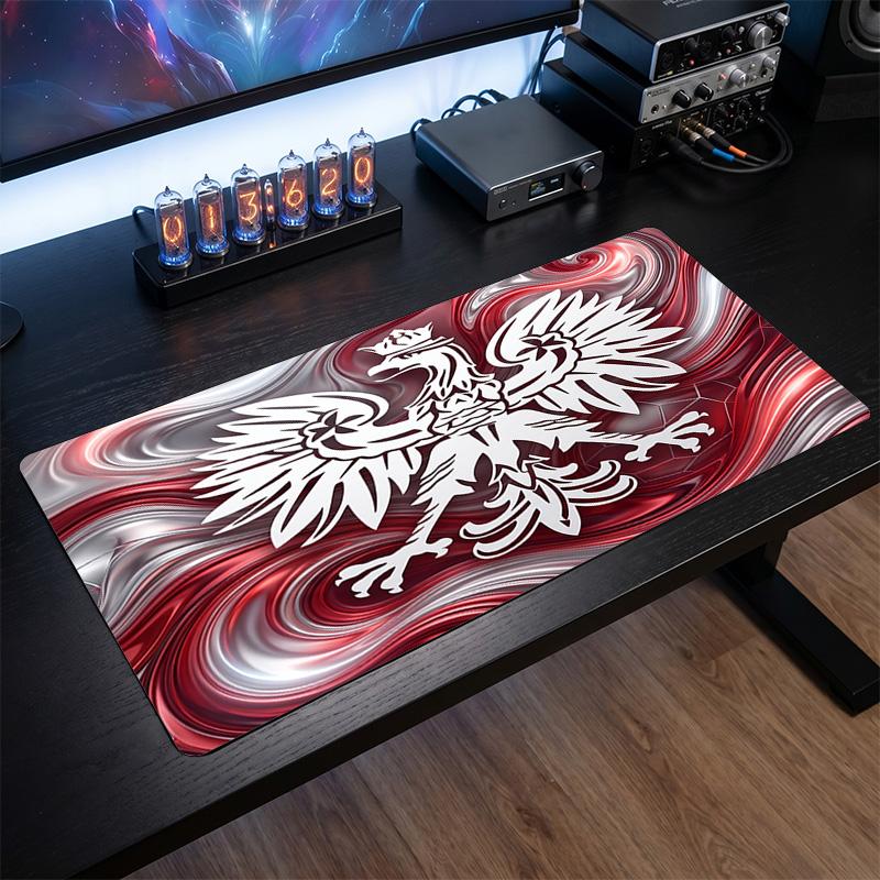 Poland Football Crest Mouse Pad, Extended Non Slip Rubber Desk Mat for Gaming Office Laptop Fan Gift
