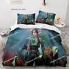 Gaming Valorant Bedding Set Single Twin Full Queen King Size Bed Set Aldult Kid Bedroom Duvetcover Sets 3D Print Anime 034