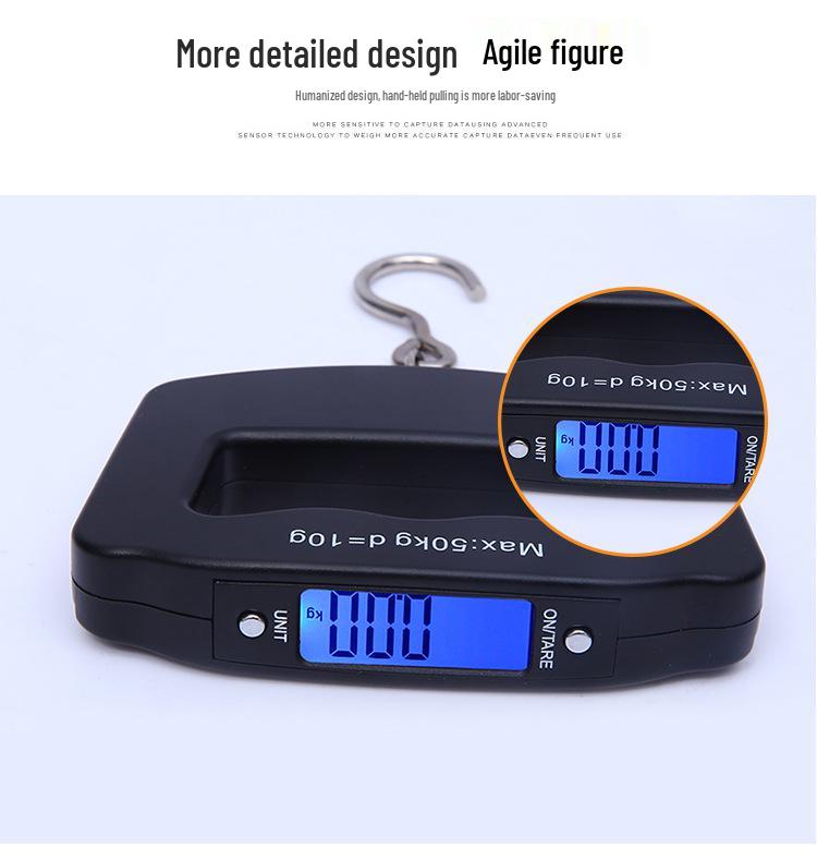 50kg Portable Electronic Handheld Backlit Scale for Luggage, Fishing, or Household Use