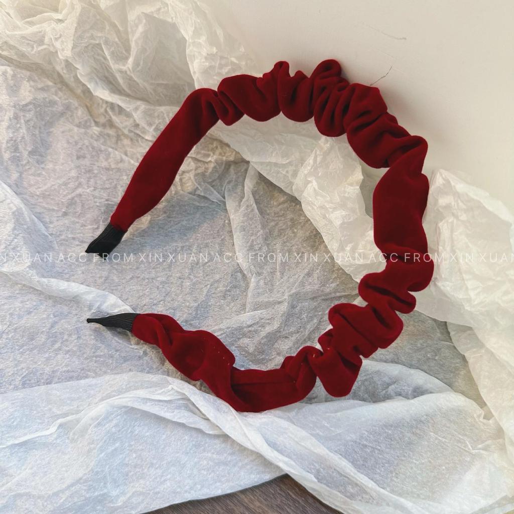 Rotes Vintage Weihnachts-Haarband für Damen - High-End Internet-Berühmtheiten Stil 2022