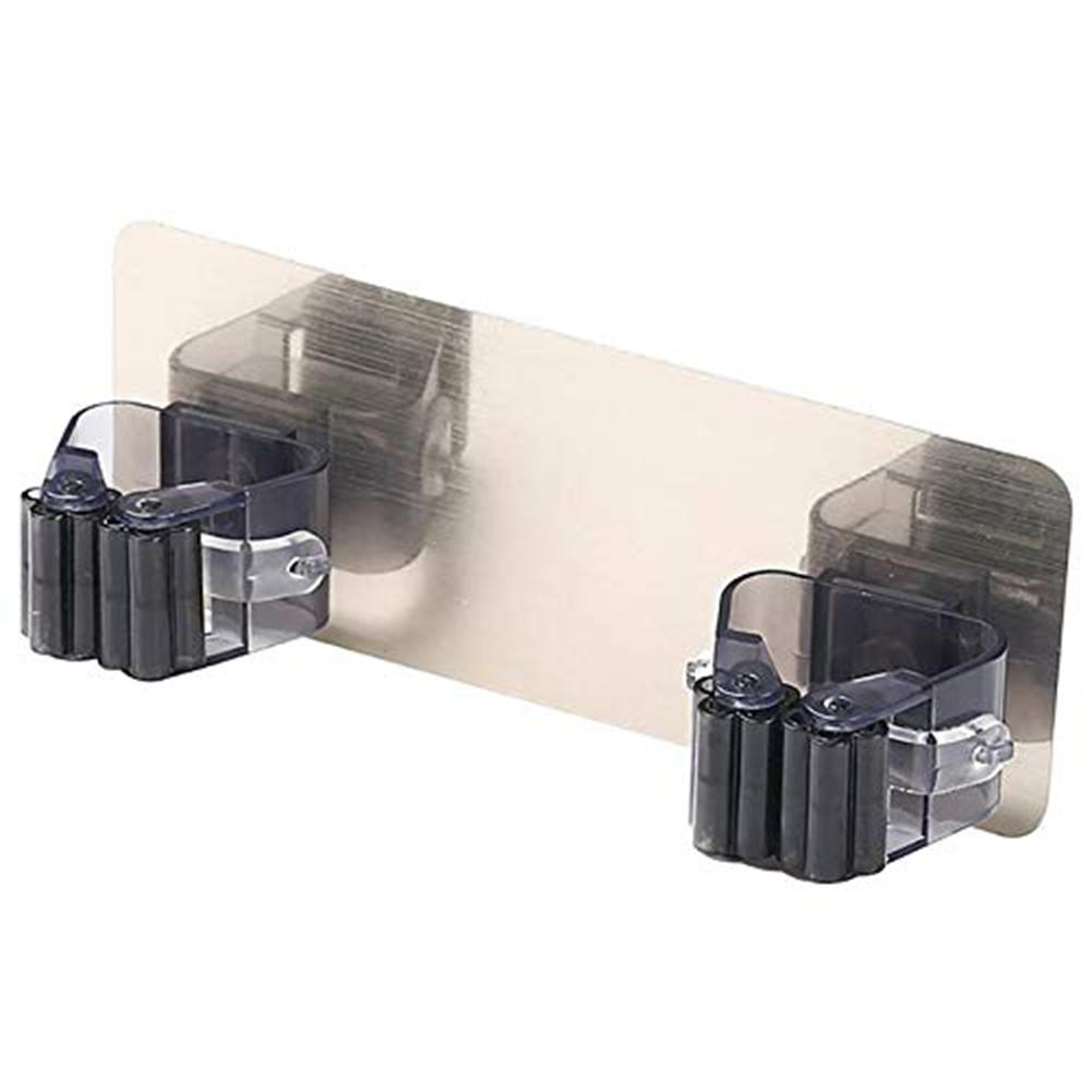 

Wall Mount Magic Self Adhesive Mop Broom Holder for Cleaning Tools Storage black#0