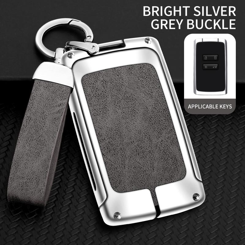 Metal Leather Car Key Case Cover for Renault Koleos Kadjar Captur Megane Clio Scenic Talisman for Bacia Sandero Car Accessories
