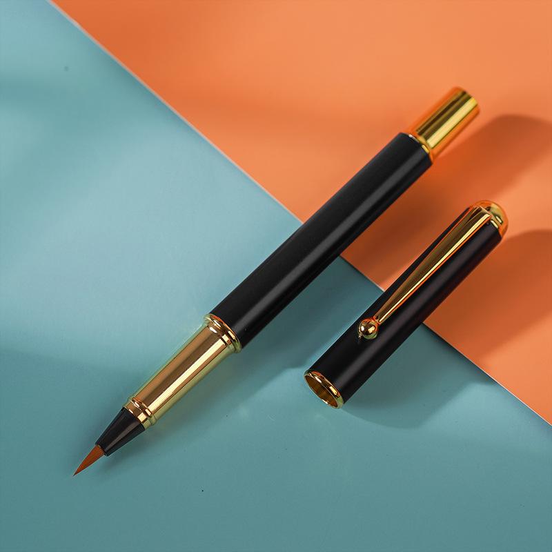 1Pc Pen-type Brush, Soft Pen, Metal Wolf Hair Small-case Pen, Scripture Pen, Ink Beauty Pen, Calligraphy Practice Fountain Pen