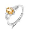 S925 Sterling Silver Natural Stone Ring for Women, Japanese Style Elegant Crystal Band, Adjustable Dainty Jewelry, Daily Wear & Gift for Girlfriend
