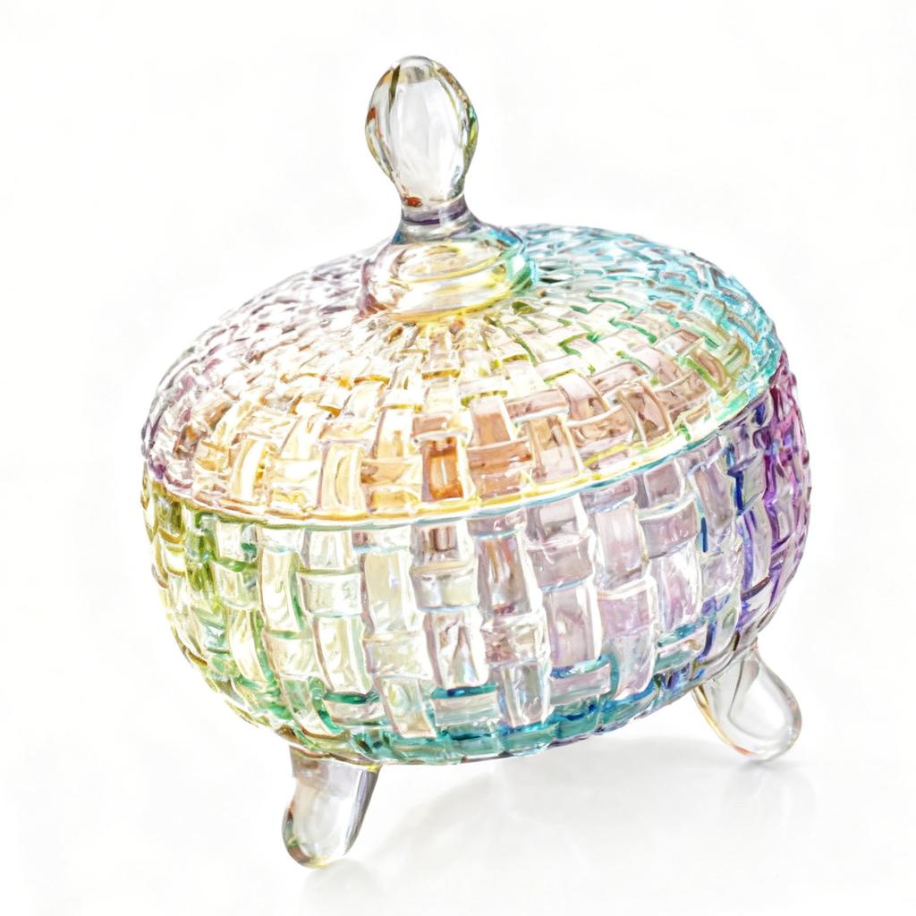 26oz Glass Dish with Lid Decorative Glass Jar Jewelry Box Wedding Et S Container for Snacks