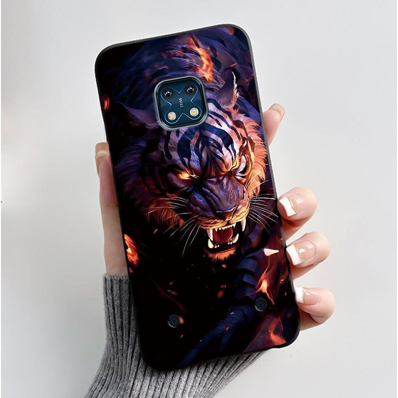 Jelly Color Simple Black Case For Nokia XR20 Popular Little Girl Viral Lucky Pattern Shell With Shockproof Bumper Soft Cover