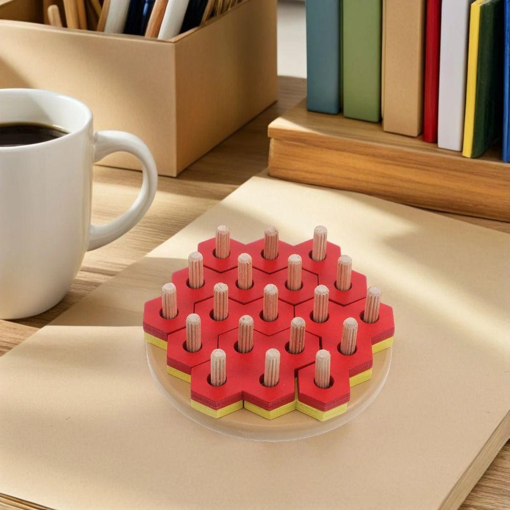 Hexagonal Sleeve Column 3D Burger Puzzle Toy Montessori Stacking Toys  Children Early Learning