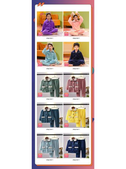 Cozy Coral Fleece Pajamas Set for Kids - Flannel Homewear for Winter