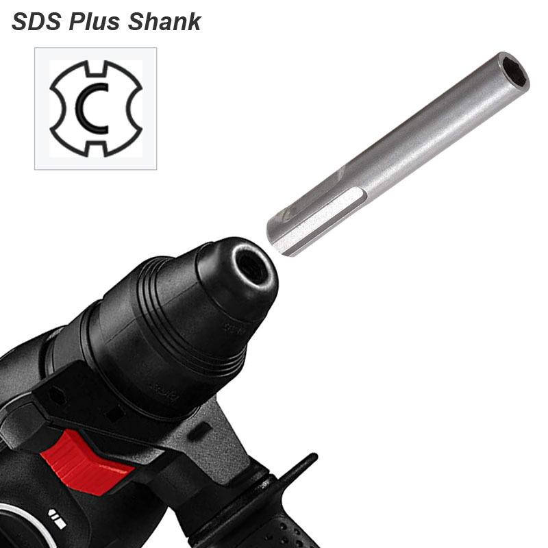 Electric Hammer Adapter Power Drill Screwdriver Converter SDS Plus Convert to 1/4 Hex Shank Magnetic Socket Nut Impact Driver