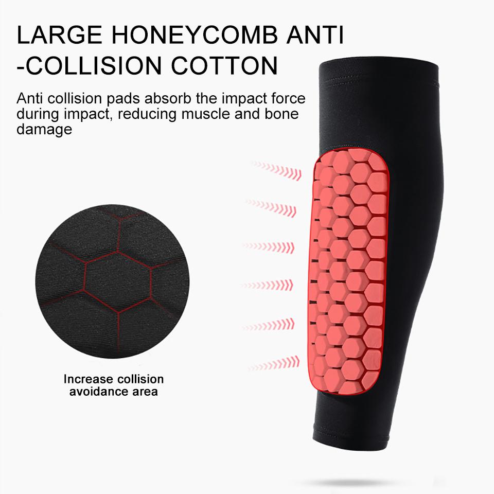 Loogdeel Football Shin Guards Honeycomb Anti Collision Compression Leg Sleeves Soccer Sports Unisex
