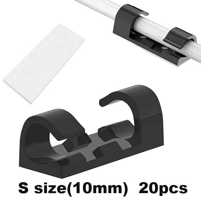 20/40Pcs Cable Clips with Strong Self-Adhesive Cable Management TV PC Wire Holder Sticky Tidy and Organizer Cord and Wires