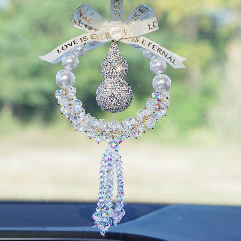 Crystal Gourd Car Safety Pendant for Rearview Mirror - Goddess Vibe Interior Decoration