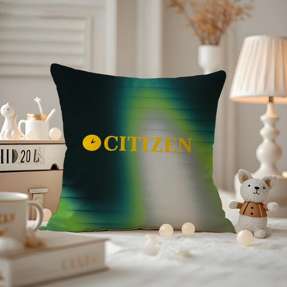 Citizen Cushion Cover Anti-dustmite Pillowcase Invisible Zipper Silky Short Plush Sofa Cushion Cover