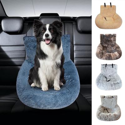 Siège Auto pour Chien Doux Lavable Siège Rehausseur pour Animaux de Compagnie avec Laisse de Sécurité