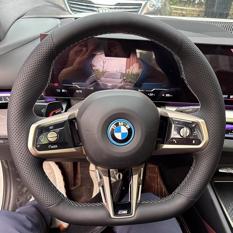 

Hand Stitched carbon fibre Genuine Leather Car Steering Wheel Cover For BMW 325i 330LI 740li 530LI 2025