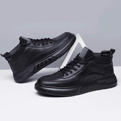 Winter Velvet Warm Middle Help Casual Shoes New Men's Shoes Versatile Casual Leather Shoes Men's Cotton Shoes Men