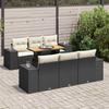 VidaXL Garden Lounge Set 7 Pcs with Cushions Black Wicker 3327332