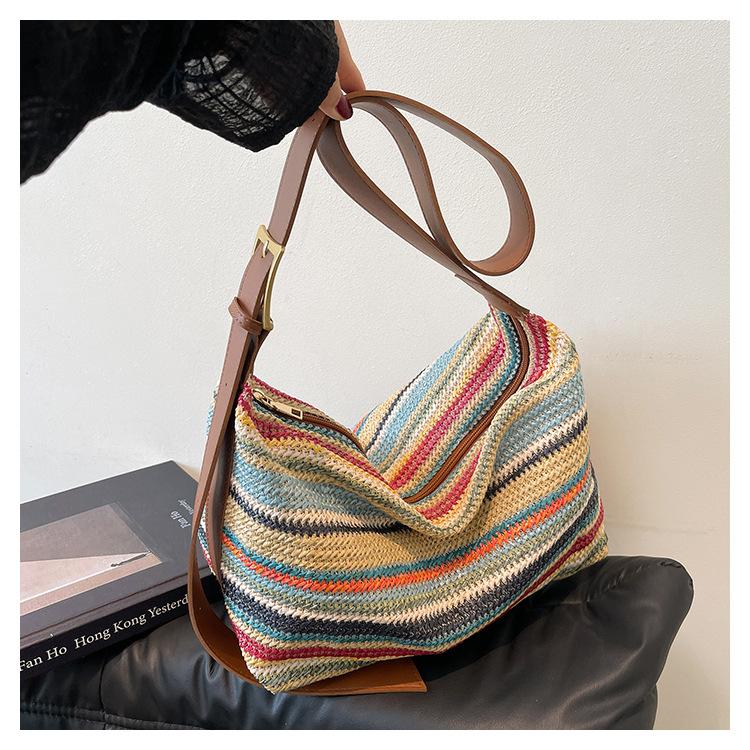 Bags Women's new woven large bags Tote bags Straw beach vacation bags Portable shoulder messenger bags