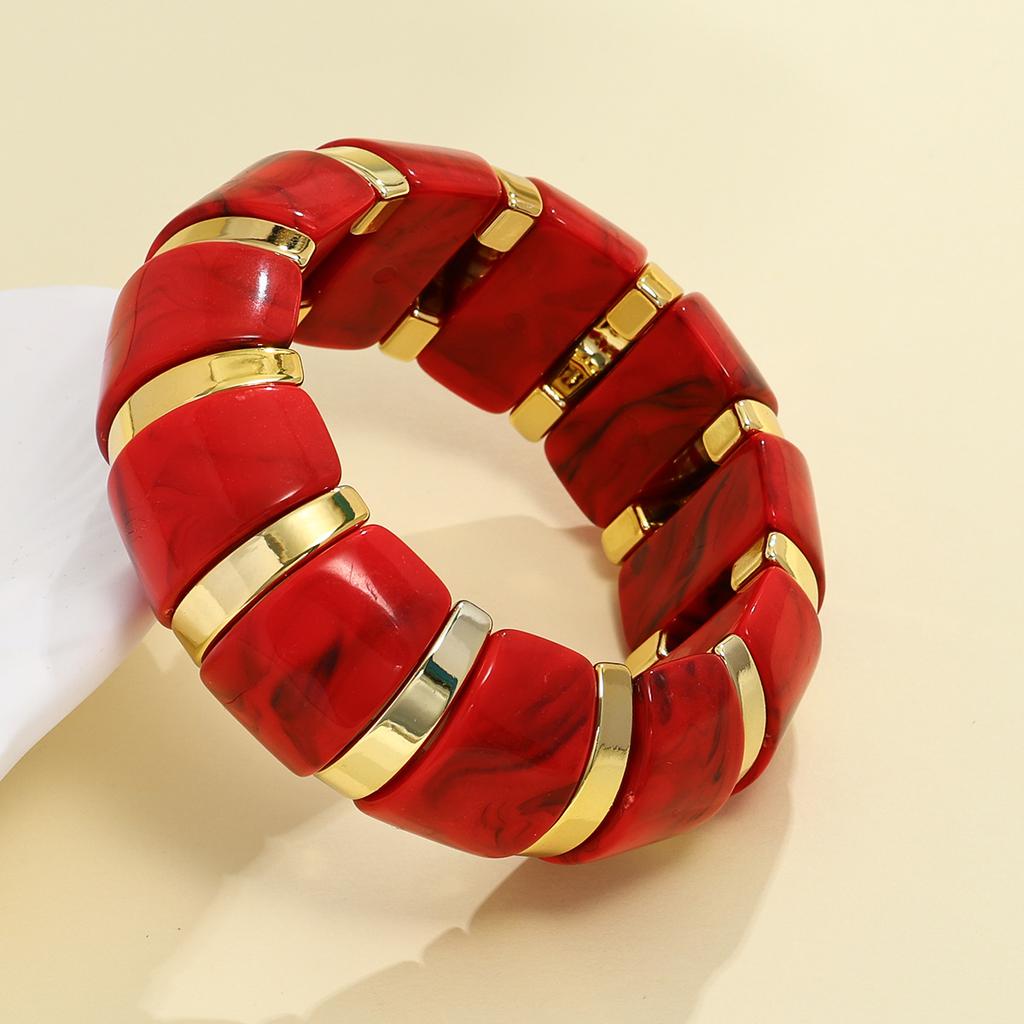 Exaggeration Punk Thick Wide Acrylic Elastic Rope Bracelet Retro Fashion Boho Bracelet Temperament Jewelry for Women