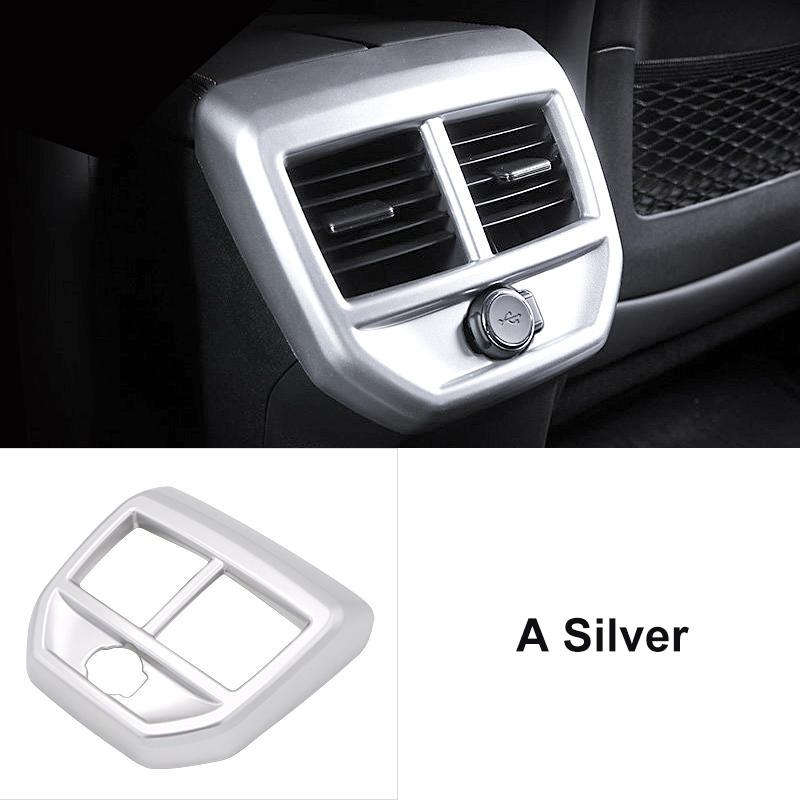 For Peugeot 3008 5008 GT Hybrid 2016-   ABS Car Rear Armrest Box Air Vent Outlet Trim Cover Decoration Accessories