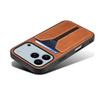 DENIOR For iPhone 17 Pro Max Case Elastic Card Holder PU Leather+TPU+PC Phone Cover