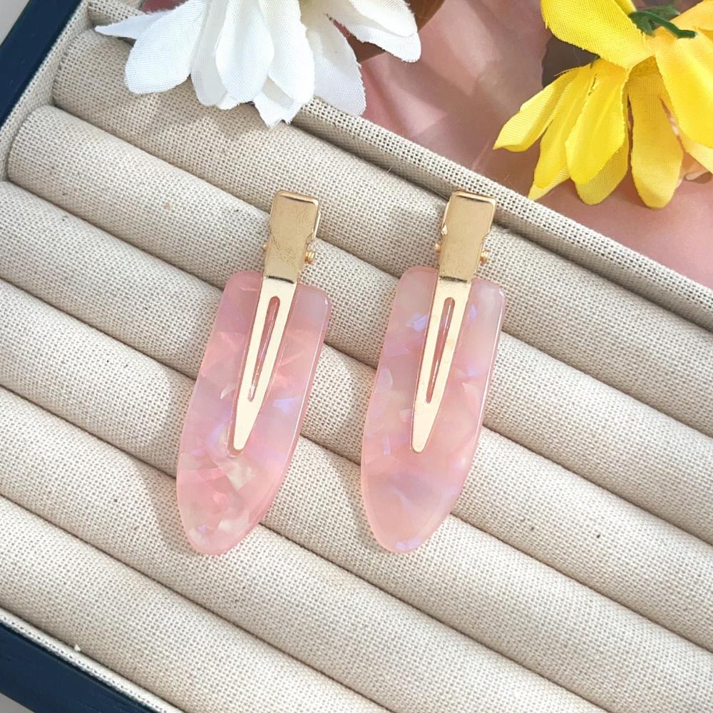 2pcs/set No Bend Hair Clips for Women Girls Acrylic Hair Styling No Crease Curl Small Pin Bang Seamless Barrettes Accessories