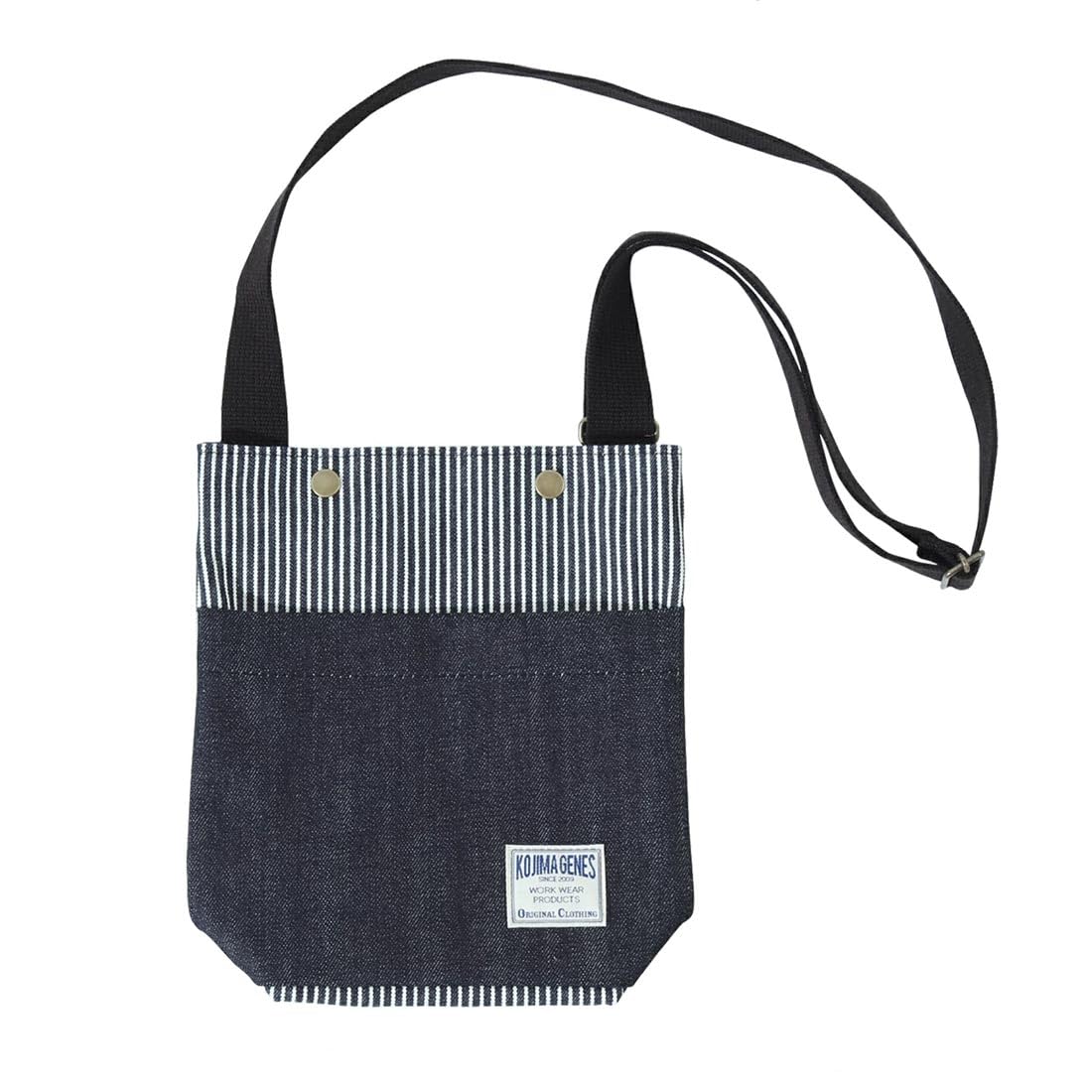 Kojima Jeans Denim & Hickory Shoulder Bag Made in Japan Men s One Wash RNB-9076 hickory indigo FREE