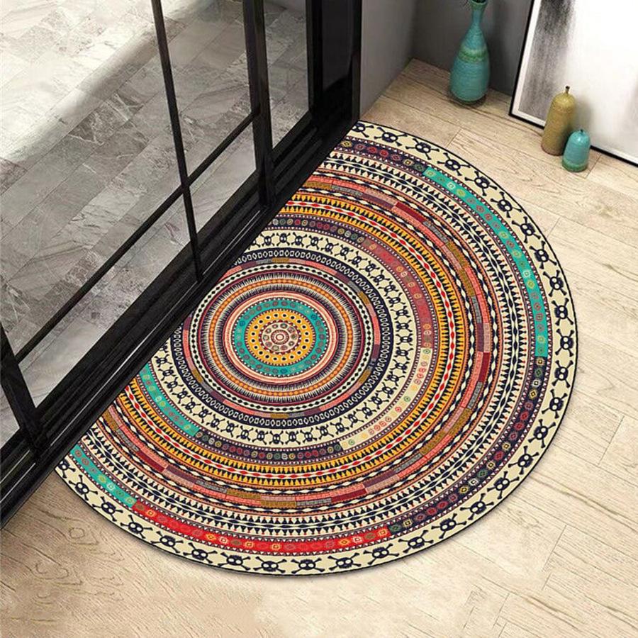 Entrance Door Carpet Semi-circular Bedroom Carpet Soft and Non Slip Bathroom Mat Door Mat