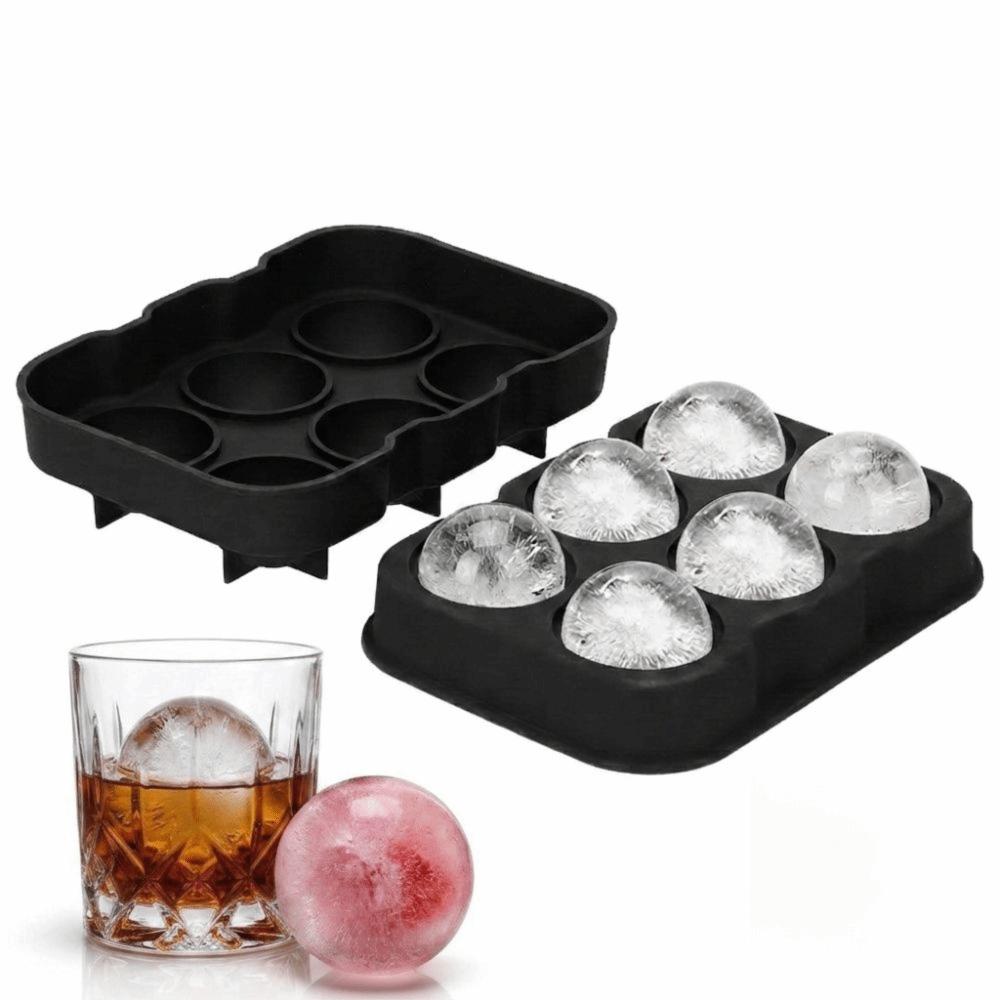 6 Cavity Ice Ball Maker With Lid Silicone Ice Cube Tray Reusable Sphere Ice Mold Bar