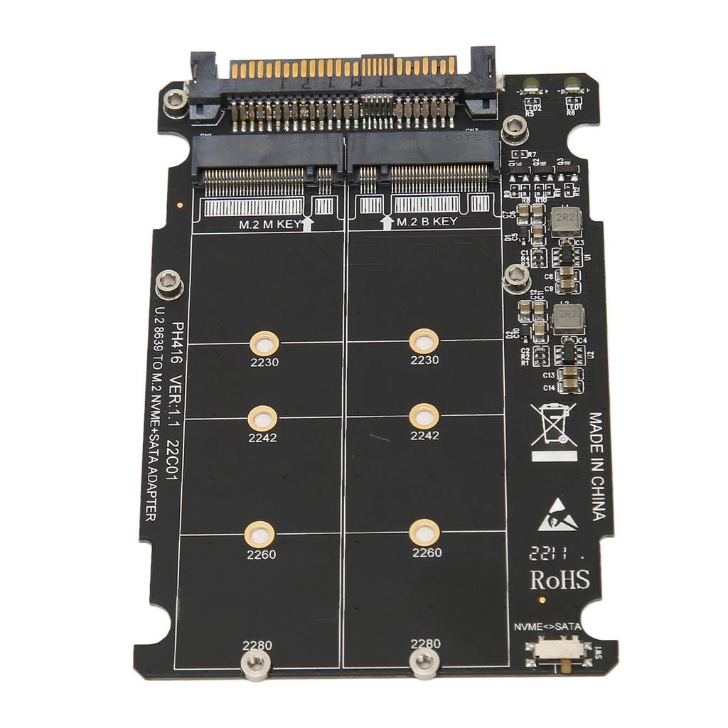 NVME U.2 To Combo NGFF M.2 SATA PCIe SSD Adapter 40Gbps Stable Operation SFF8639 SSD Adapter for