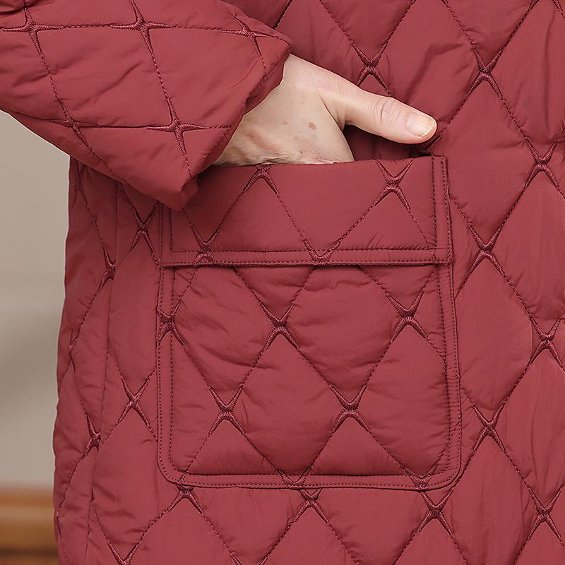 Mom's Winter Wardrobe: Lightweight Cotton-Padded Jacket for Mid-Aged and Elderly Women
