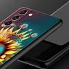Sunflower Phone Case For Samsung Galaxy S26 Ultra S25 Plus S24 FE S23 S22 5G S21 S20 Cover Black Soft